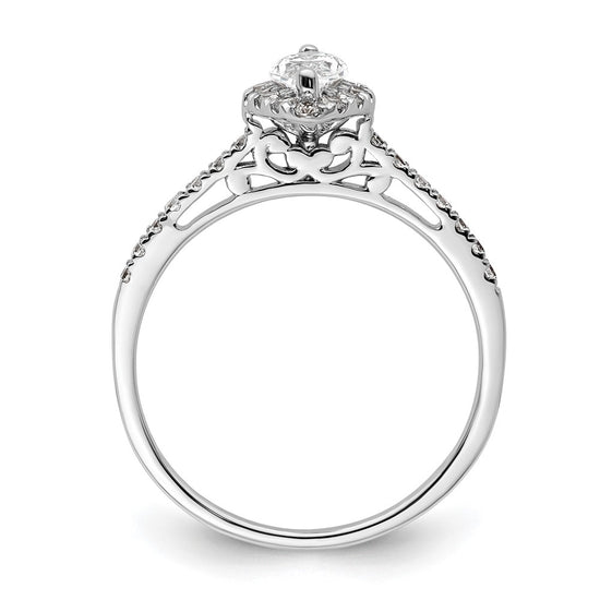 Marquise Halo Diamond Semi-mount Engagement Rings