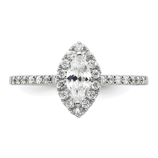 Marquise Halo Diamond Semi-mount Engagement Rings