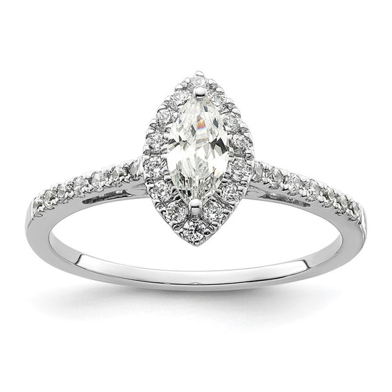 Marquise Halo Diamond Semi-mount Engagement Rings