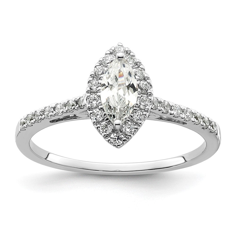 Marquise Halo Diamond Semi-mount Engagement Rings