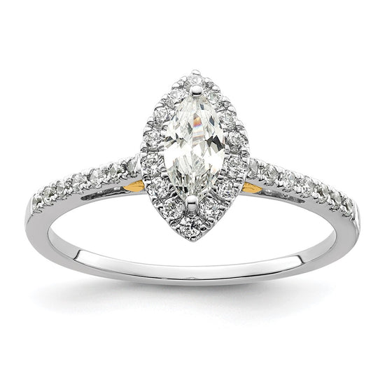 Marquise Halo Diamond Semi-mount Engagement Rings