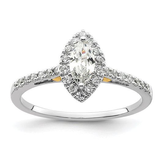 Marquise Halo Diamond Semi-mount Engagement Rings