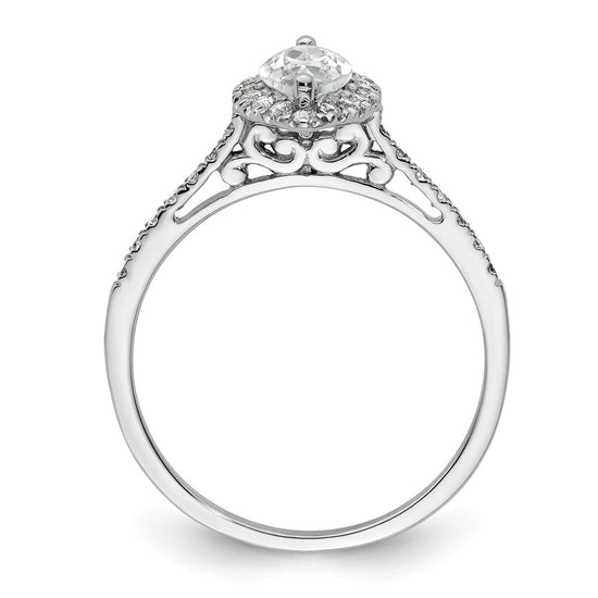 Marquise Halo Diamond Semi-mount Engagement Rings