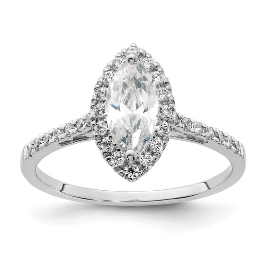Marquise Halo Diamond Semi-mount Engagement Rings