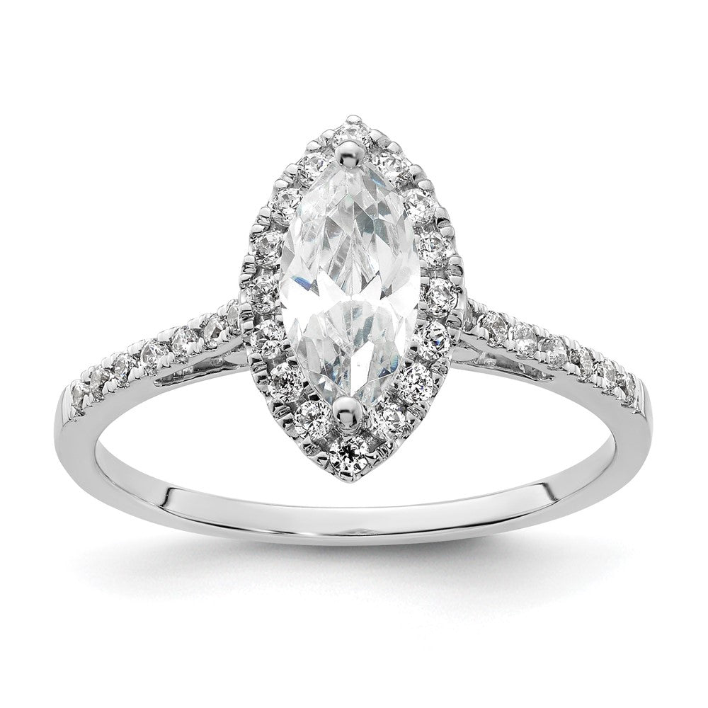 Marquise Halo Diamond Semi-mount Engagement Rings