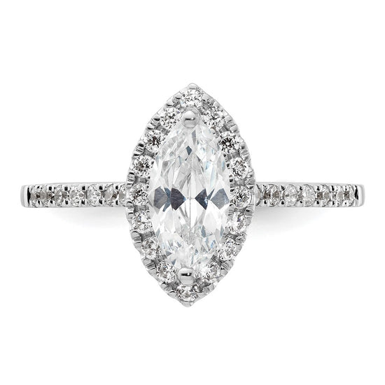 Marquise Halo Diamond Semi-mount Engagement Rings