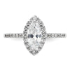 Marquise Halo Diamond Semi-mount Engagement Rings