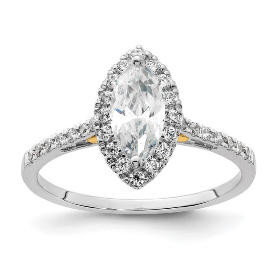 Marquise Halo Diamond Semi-mount Engagement Rings