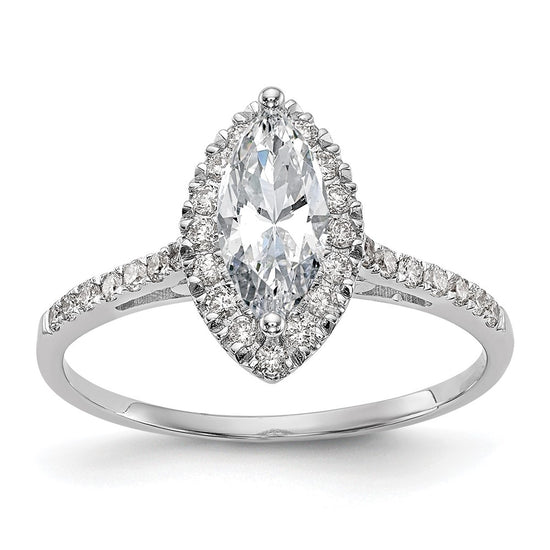 Marquise Halo Diamond Semi-mount Engagement Rings