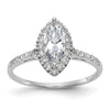 Marquise Halo Diamond Semi-mount Engagement Rings