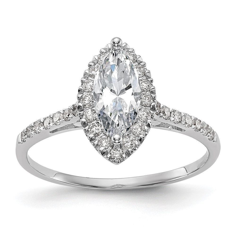 Marquise Halo Diamond Semi-mount Engagement Rings