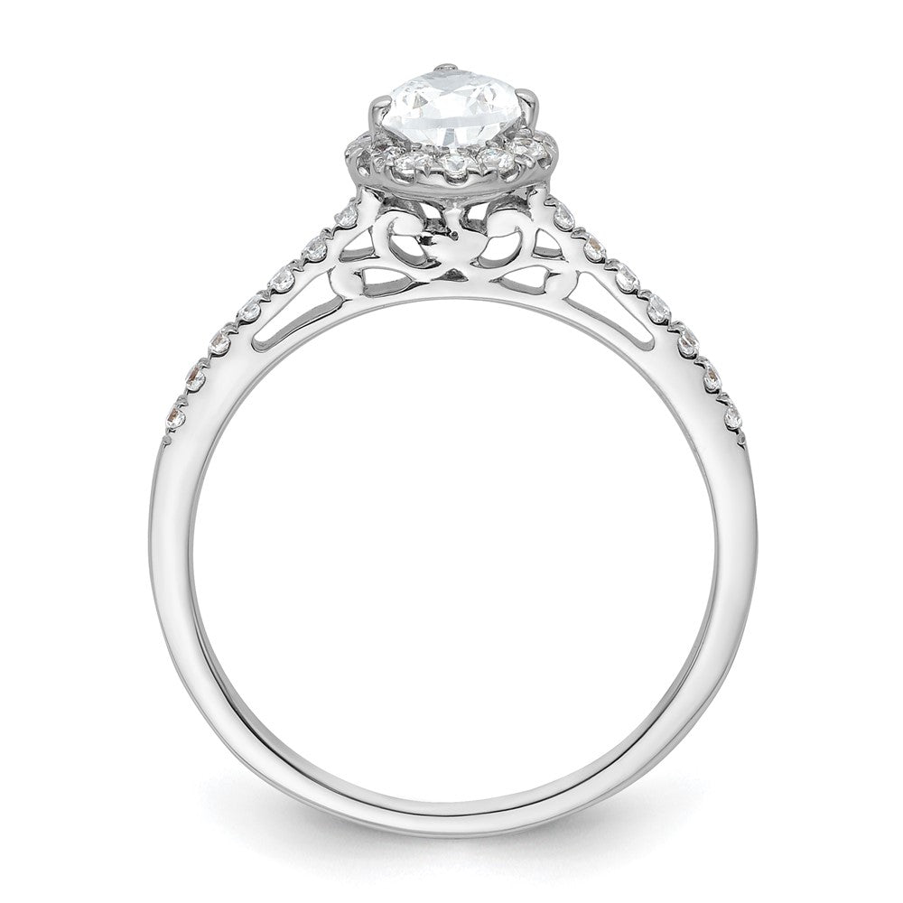 Pear Halo Diamond Semi-mount Engagement Rings