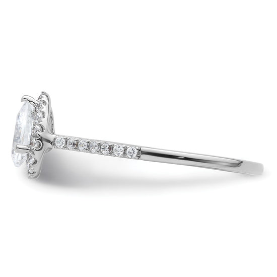 Pear Halo Diamond Semi-mount Engagement Rings