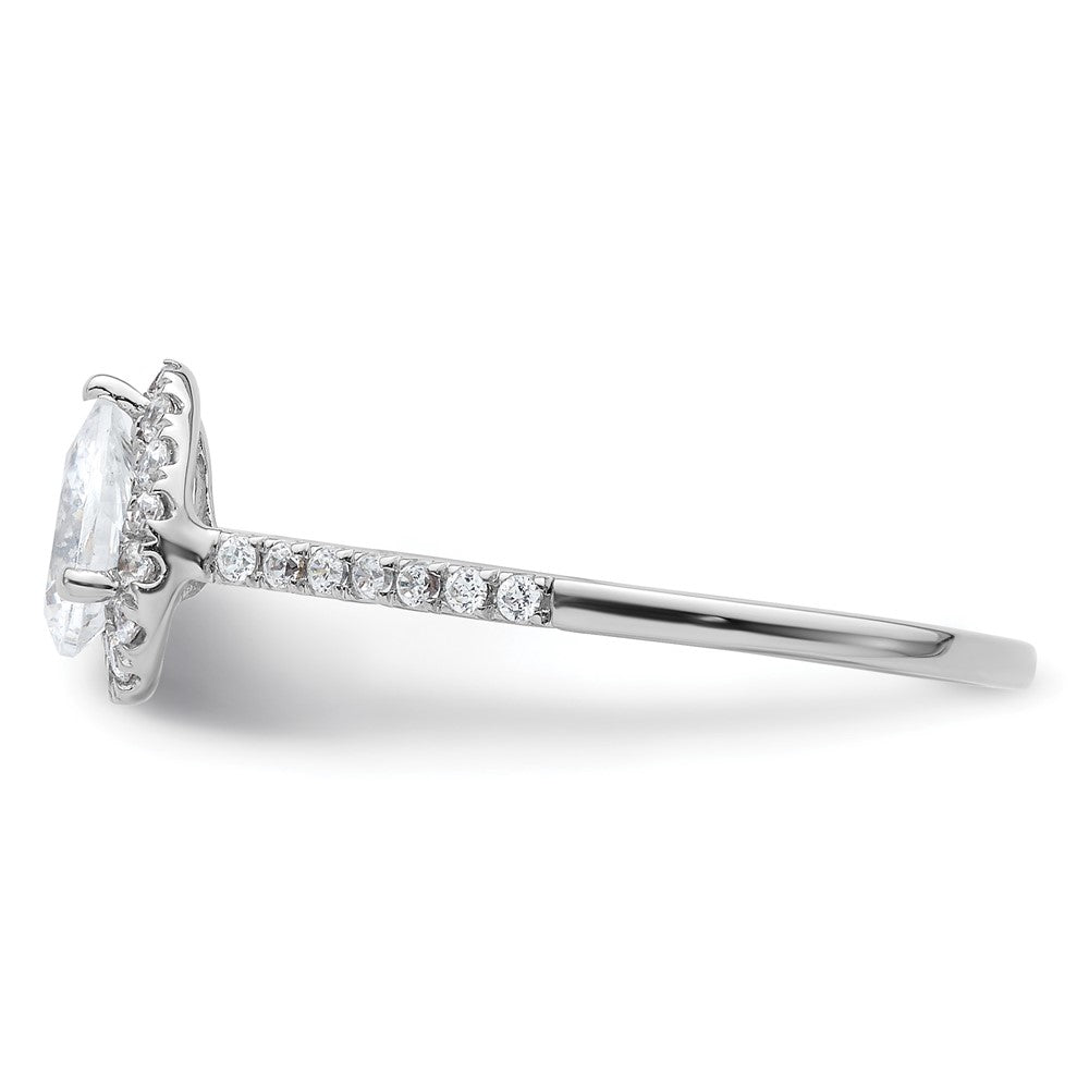 Pear Halo Diamond Semi-mount Engagement Rings