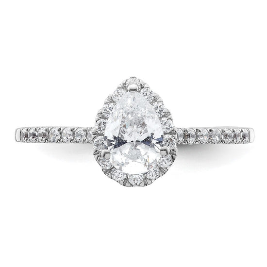 Pear Halo Diamond Semi-mount Engagement Rings