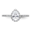 Pear Halo Diamond Semi-mount Engagement Rings