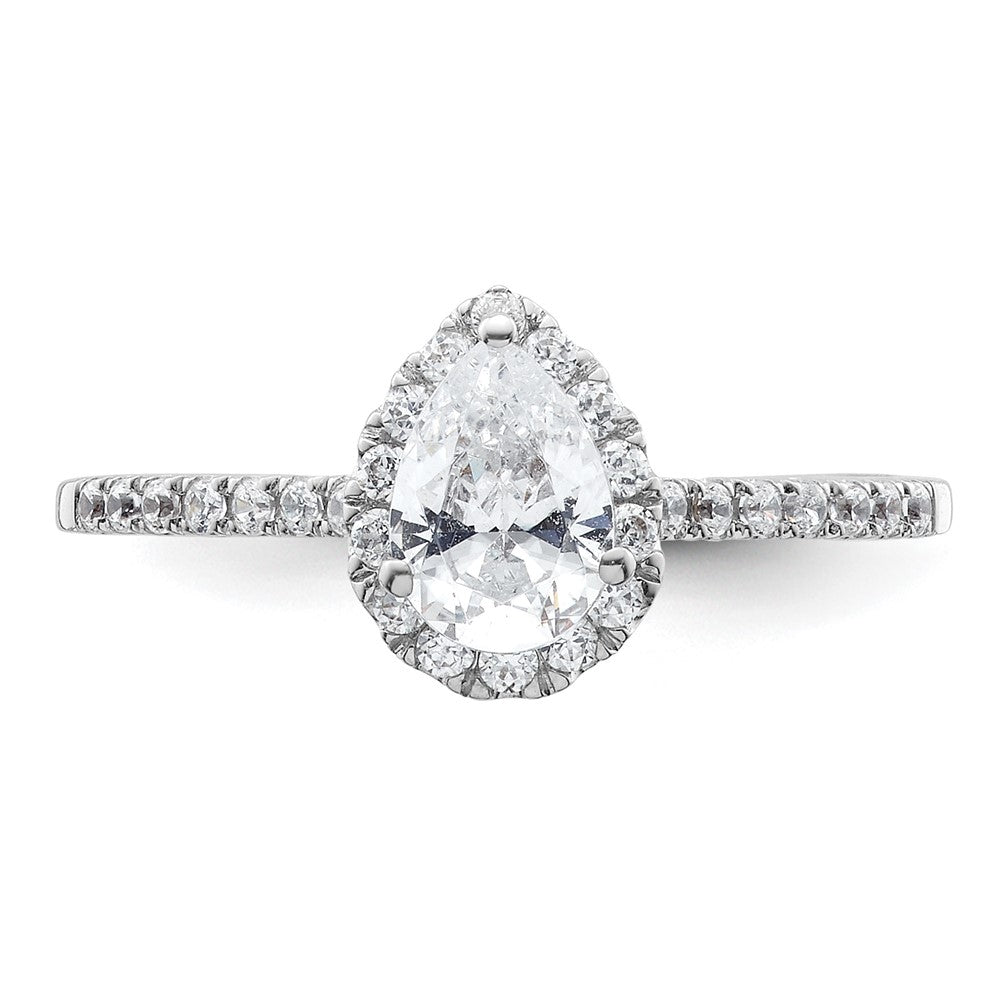 Pear Halo Diamond Semi-mount Engagement Rings