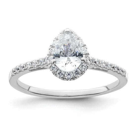 Pear Halo Diamond Semi-mount Engagement Rings