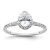 Pear Halo Diamond Semi-mount Engagement Rings
