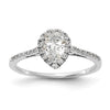 Pear Halo Diamond Semi-mount Engagement Rings