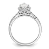 Pear Halo Diamond Semi-mount Engagement Rings