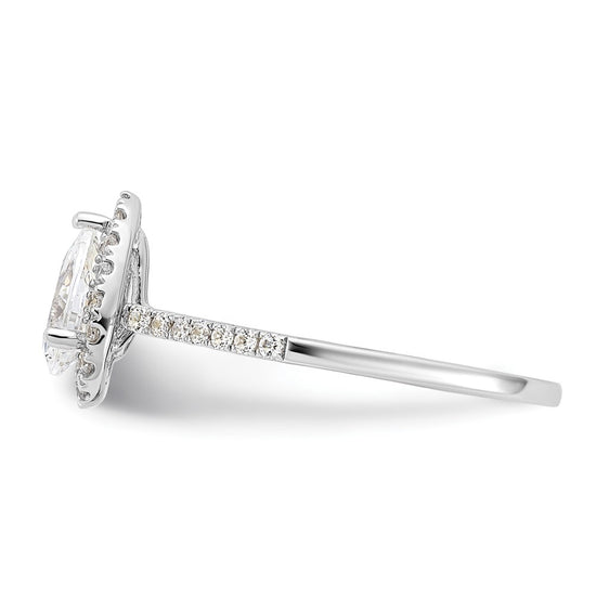 Pear Halo Diamond Semi-mount Engagement Rings