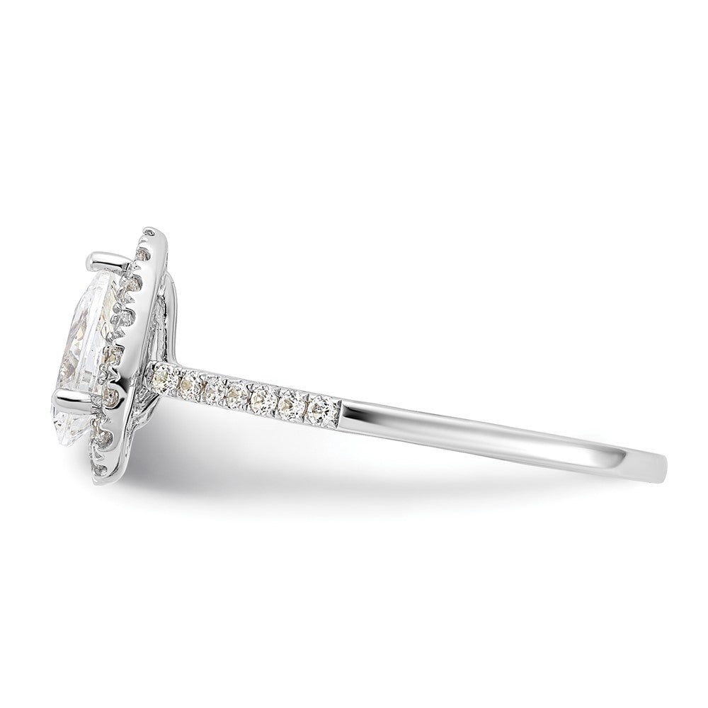 Pear Halo Diamond Semi-mount Engagement Rings