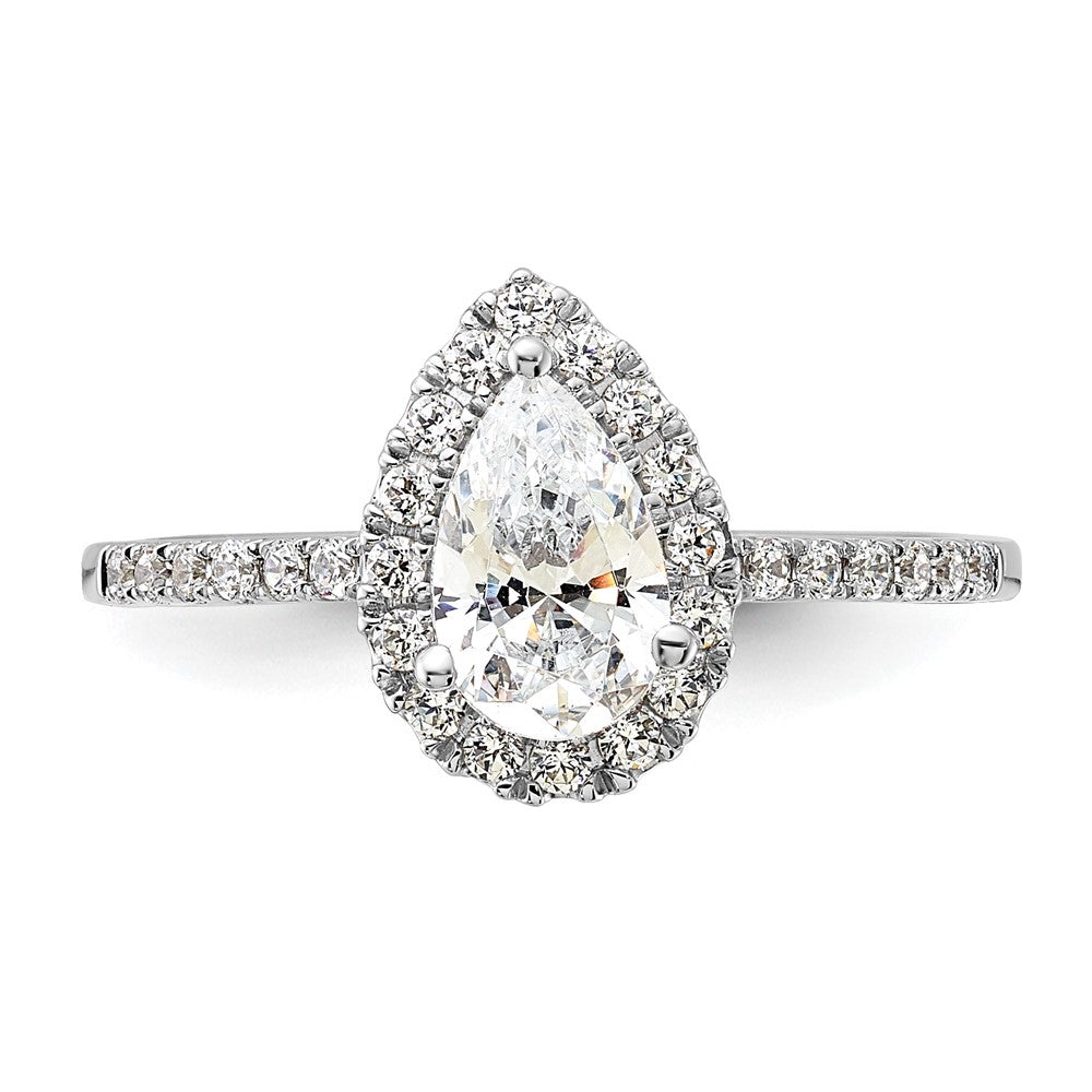 Pear Halo Diamond Semi-mount Engagement Rings