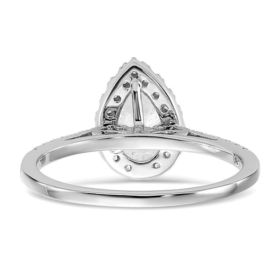 Pear Halo Diamond Semi-mount Engagement Rings