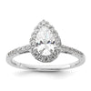 Pear Halo Diamond Semi-mount Engagement Rings