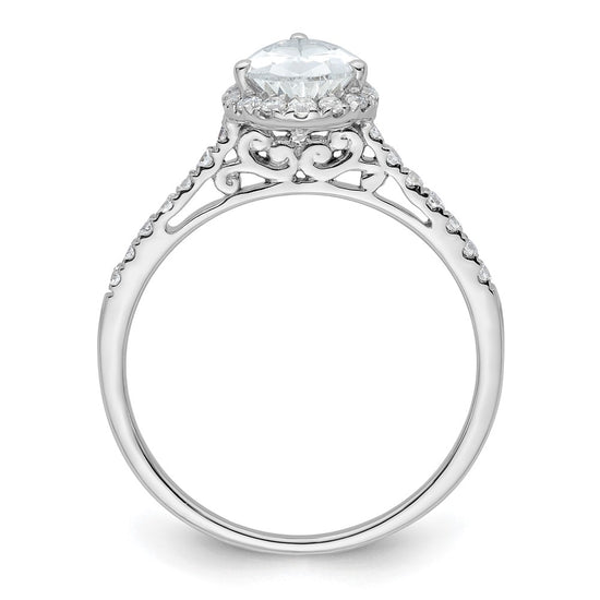 Pear Halo Diamond Semi-mount Engagement Rings