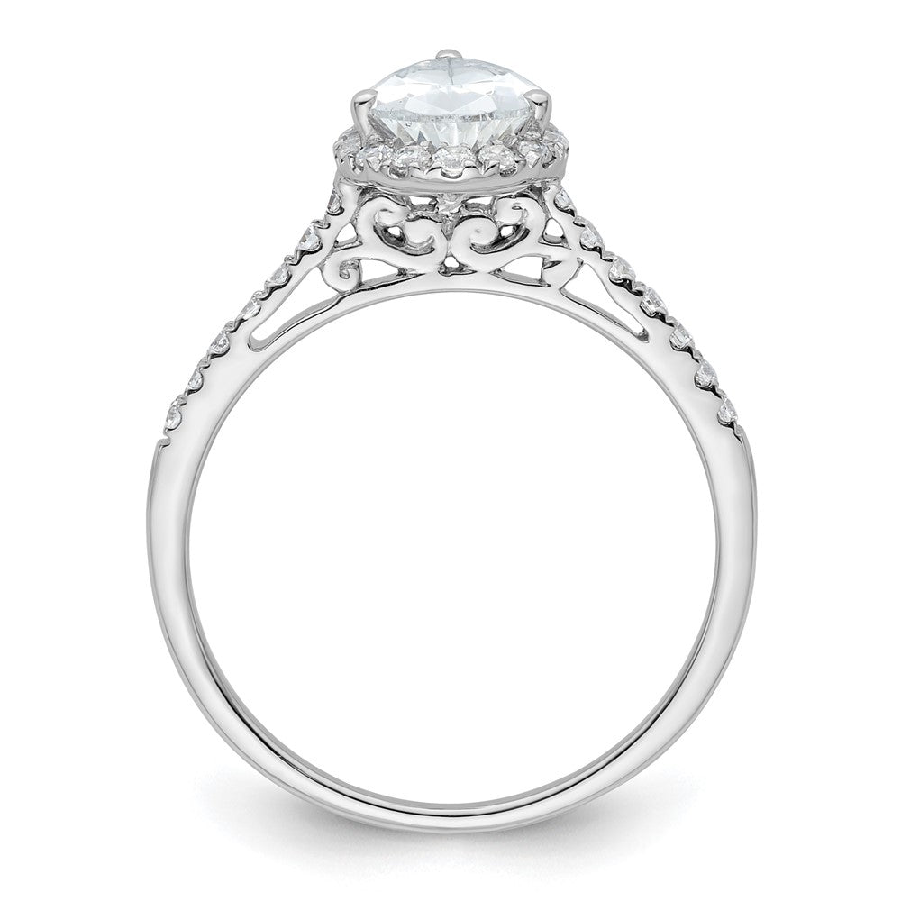 Pear Halo Diamond Semi-mount Engagement Rings