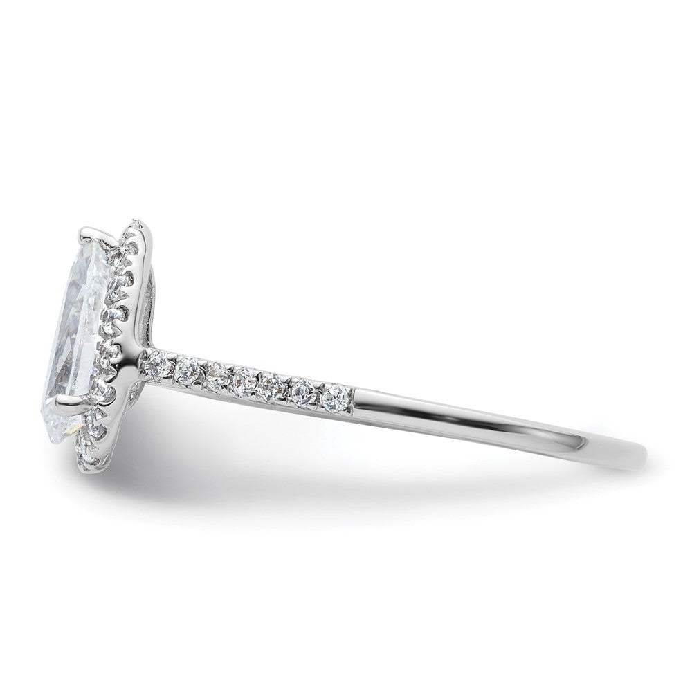 Pear Halo Diamond Semi-mount Engagement Rings