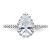 Pear Halo Diamond Semi-mount Engagement Rings