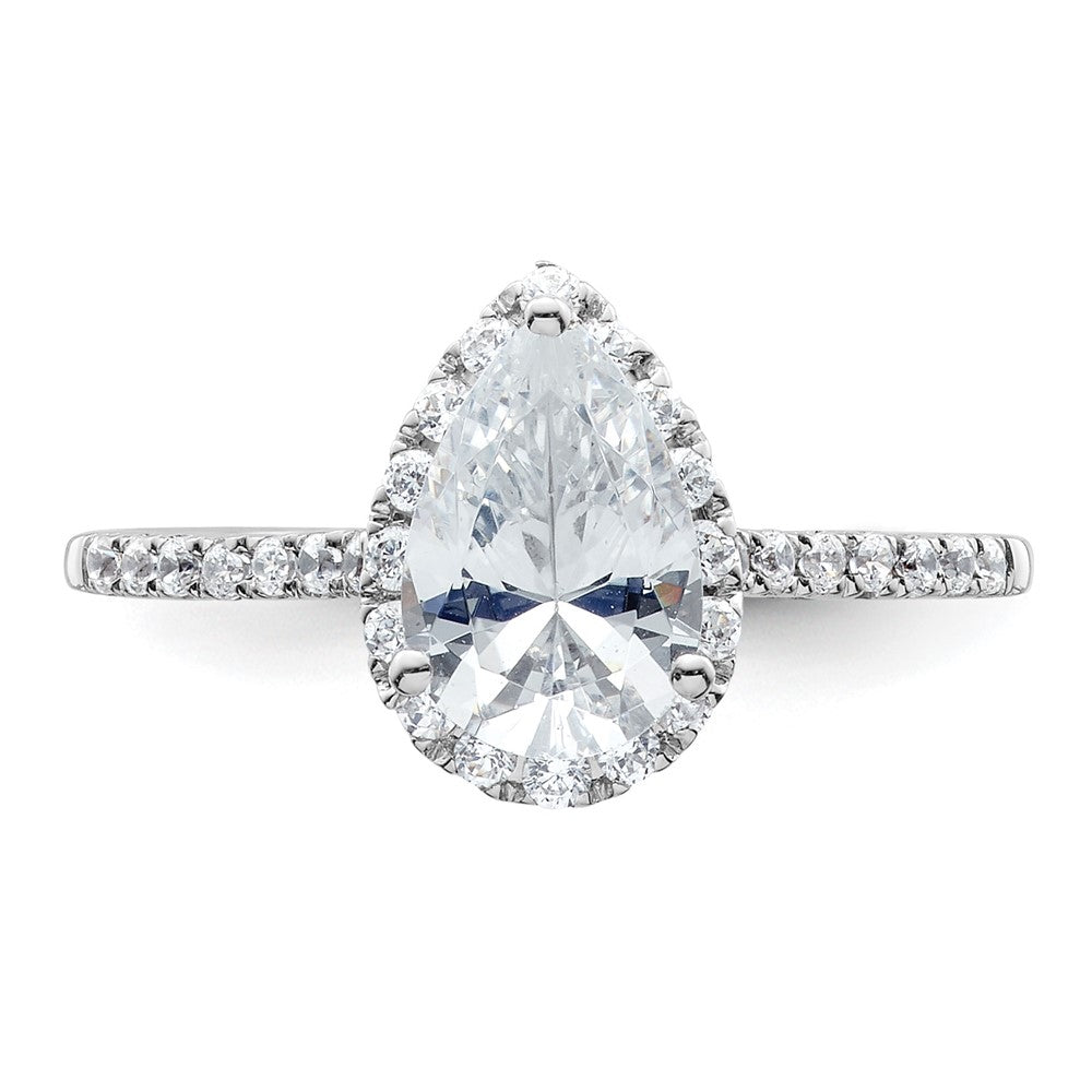 Pear Halo Diamond Semi-mount Engagement Rings