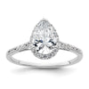 Pear Halo Diamond Semi-mount Engagement Rings