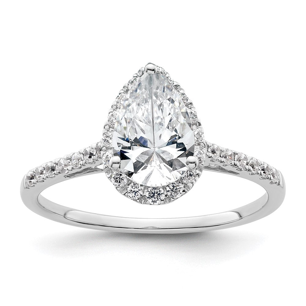 Pear Halo Diamond Semi-mount Engagement Rings