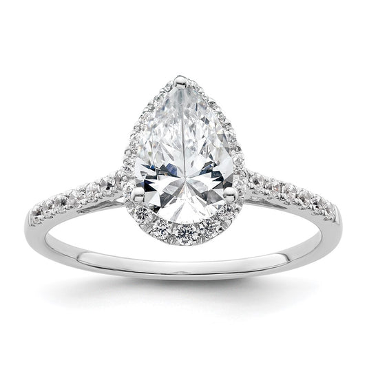 Pear Halo Diamond Semi-mount Engagement Rings
