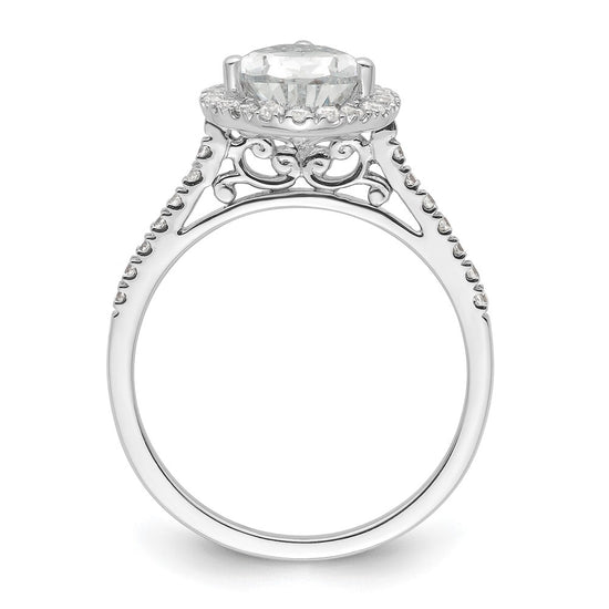 Pear Halo Diamond Semi-mount Engagement Rings