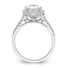 Pear Halo Diamond Semi-mount Engagement Rings