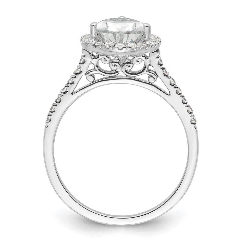 Pear Halo Diamond Semi-mount Engagement Rings