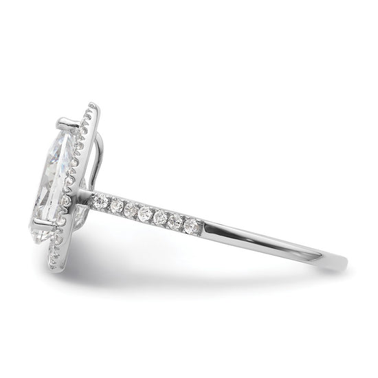 Pear Halo Diamond Semi-mount Engagement Rings