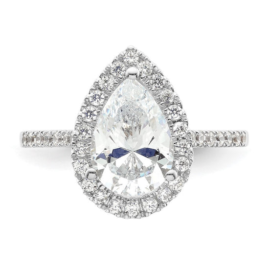 Pear Halo Diamond Semi-mount Engagement Rings