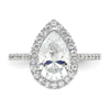 Pear Halo Diamond Semi-mount Engagement Rings