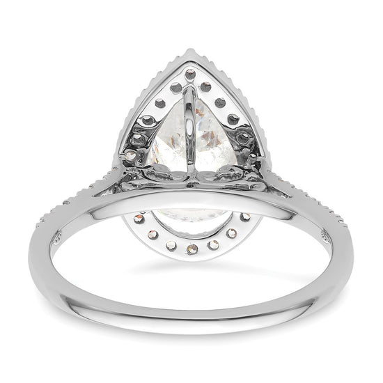 Pear Halo Diamond Semi-mount Engagement Rings