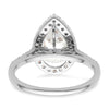 Pear Halo Diamond Semi-mount Engagement Rings