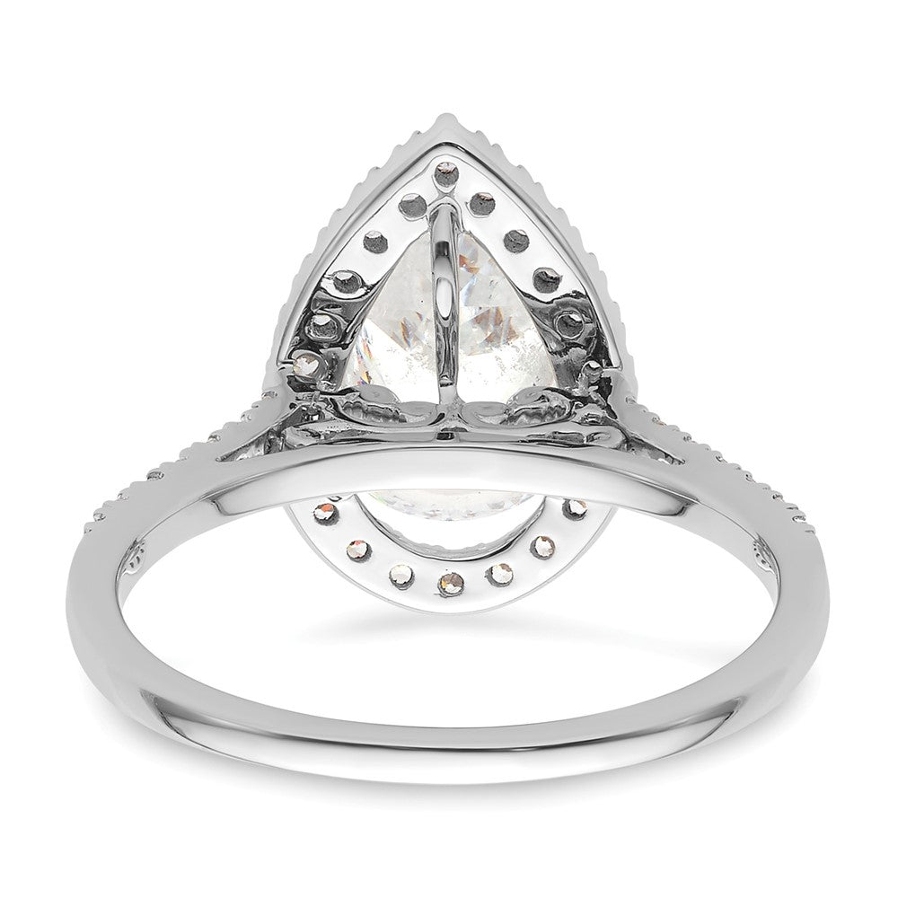 Pear Halo Diamond Semi-mount Engagement Rings