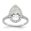 Pear Halo Diamond Semi-mount Engagement Rings