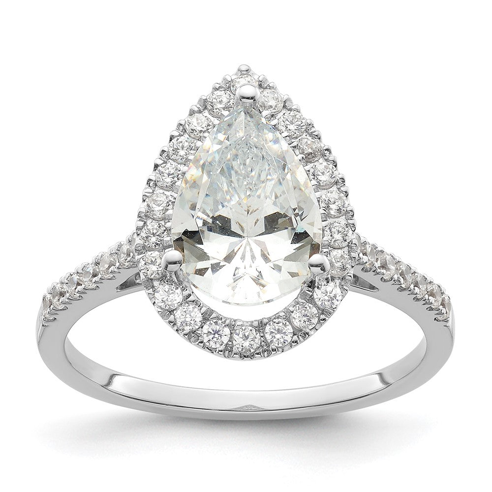 Pear Halo Diamond Semi-mount Engagement Rings