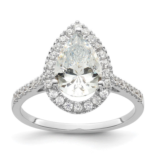 Pear Halo Diamond Semi-mount Engagement Rings